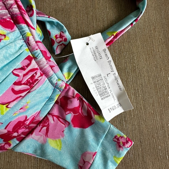 Beach Bunny y2k Kate upton dreamsicle pushup cup Pink and Blue Bikini large nwt - Picture 4 of 6